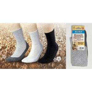 Zdravotní frotté ponožky DEO COTTON - JJW DEOMED popelavá+šedá 44-46
