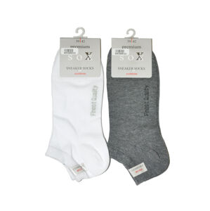 Pánské kotníkové ponožky WiK 16401 Premium Cotton šedá 39-42
