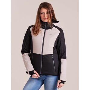 Černá a béžová lyžařská bunda s kapucí 4F XL