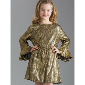 Dívčí zlaté pruhované šaty 140