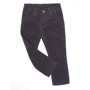 Tmavě šedé manšestrové chlapecké kalhoty 86