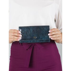 Podlouhlá modrá kožená peněženka ONE SIZE