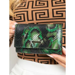 Vzorovaná dámská zelená kožená peněženka ONE SIZE