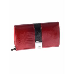 Tmavě červená kožená peněženka s aligátorským vzorem ONE SIZE