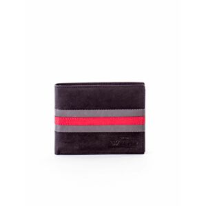 Černá a červená kožená peněženka s reliéfem ONE SIZE