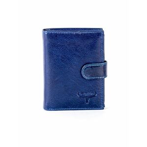 Přírodní námořnická modrá kožená peněženka s klopou ONE SIZE