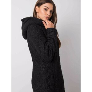 Černý bouclé kabát XL