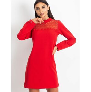 Červené šaty s dlouhým rukávem S