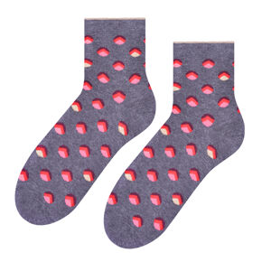 Dámské vzorované ponožky 099 šedá-žíhaná 35-37