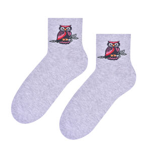 Dámské vzorované ponožky 099 sv.šedá 35-37
