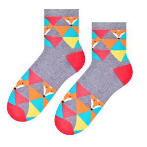 Dámské vzorované ponožky 099 šedá-žíhaná 38-40