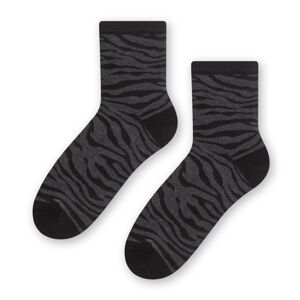 Dámské vzorované ponožky 099 tmavě šedá žíhaná 35-37