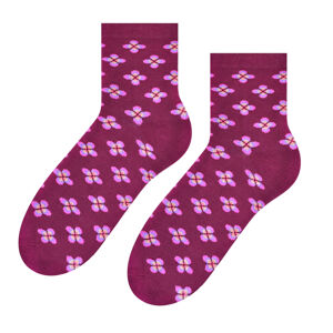 Dámské vzorované ponožky 099 bordó 35-37