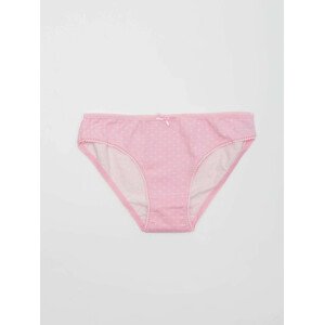 Růžové dámské kalhotky s puntíky XL