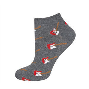 Vzorované ponožky GOOD STUFF - Kytary šedá/červená 40-45