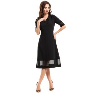 Dámské společenské šaty s volnou sukní černé - Černá - MOE S