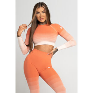 Gym Glamour Crop-Top Coral Ombre S