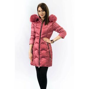 Dámská prošívaná zimní bunda s kapucí C918 - SHOUGE staro-růžová XL