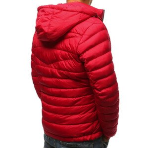 Pánská bunda s kapucí krátká červená - Červená / L - DSTREET L