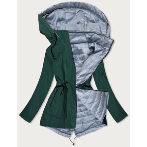 Oboustranná dámská bunda v zelené/šedé barvě s kapucí (SS66) Zelený 48