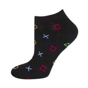 Vzorované ponožky GOOD STUFF - geometrické postavy Černá 40–45