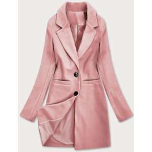 Růžový klasický dámský kabát (25533) růžový S (36)