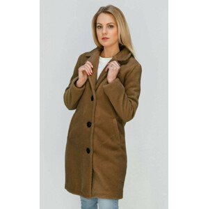Jednoduchý hnědý kabát s knoflíky (23086) hnědý XL (42)