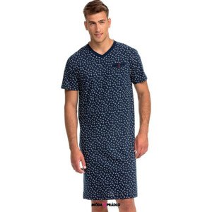 Elegantní pánská košile na spaní Vamp 14748 tmavě modrá - vzor XL