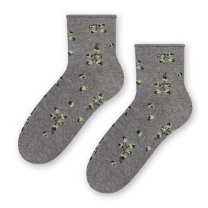 Dámské vzorované ponožky 099 šedá melanž 38-40