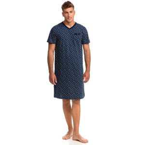 Vamp - Pohodlná pánská noční košile 14748 - Vamp blue oxford 5xl