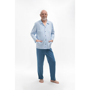 Pánské rozepínané pyžamo 403 ANTONI modrý XL