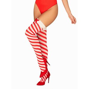 Vánoční punčochy Kissmas stockings - Obsessive červená L/XL