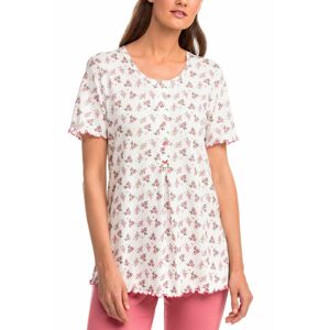 Dvoudílné dámské pyžamo 14005 bílá s květinovým vzorem XL