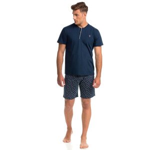 Vamp - Pohodlné dvoudílné pánské pyžamo 14746 - Vamp blue oxford xxl