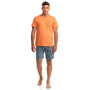 Vamp - Pohodlné dvoudílné pánské pyžamo 14730 - Vamp coral gold l