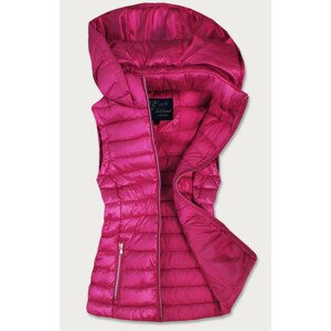 Růžová prošívaná lesklá dámská vesta (7000) růžová XL (42)