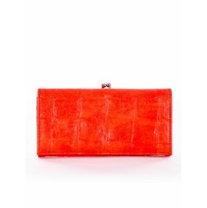 Červená peněženka s plastickým vzorem krokodýlí kůže jedna velikost
