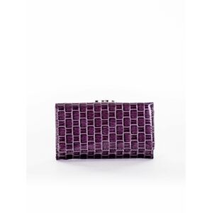 Lakovaná fialová peněženka s geometrickými vzory jedna velikost