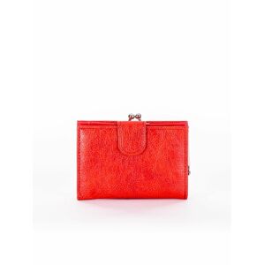 Dámská jasně červená peněženka s klopou jedna velikost