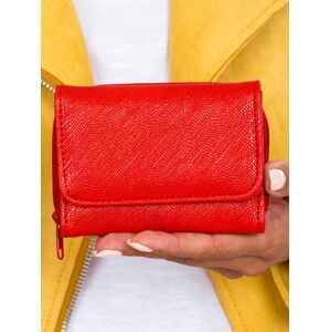 Dámská červená peněženka s kapsou na zip jedna velikost