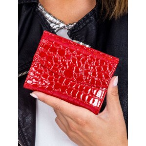 Červená reliéfní dámská peněženka jedna velikost