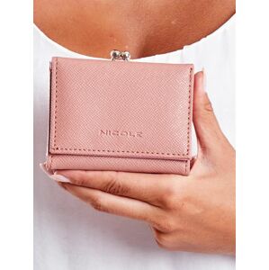 Pudrově růžová dámská peněženka se zapínáním na háček jedna velikost