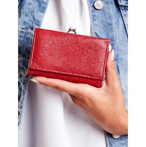 Červená kožená peněženka s ušními dráty jedna velikost