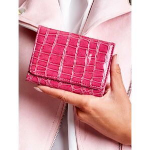 Tmavě růžová dámská peněženka s motivem krokodýlí kůže jedna velikost