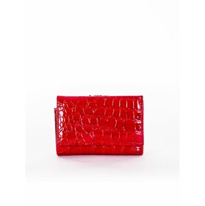 Červená dámská peněženka s reliéfem z krokodýlí kůže jedna velikost