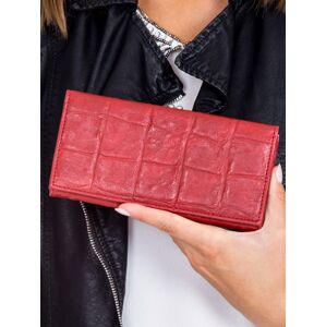 Tmavě červená peněženka s embosovaným motivem krokodýlí kůže jedna velikost