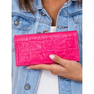 Růžová peněženka s plastickým vzorem krokodýlí kůže jedna velikost