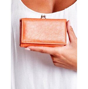Oranžová koženková peněženka s ušními dráty jedna velikost