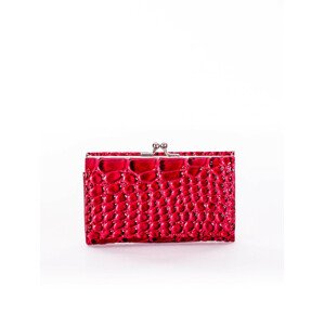 Červená lakovaná dámská peněženka s reliéfním vzorem jedna velikost