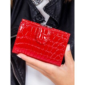 Červená dámská peněženka s reliéfním vzorem jedna velikost